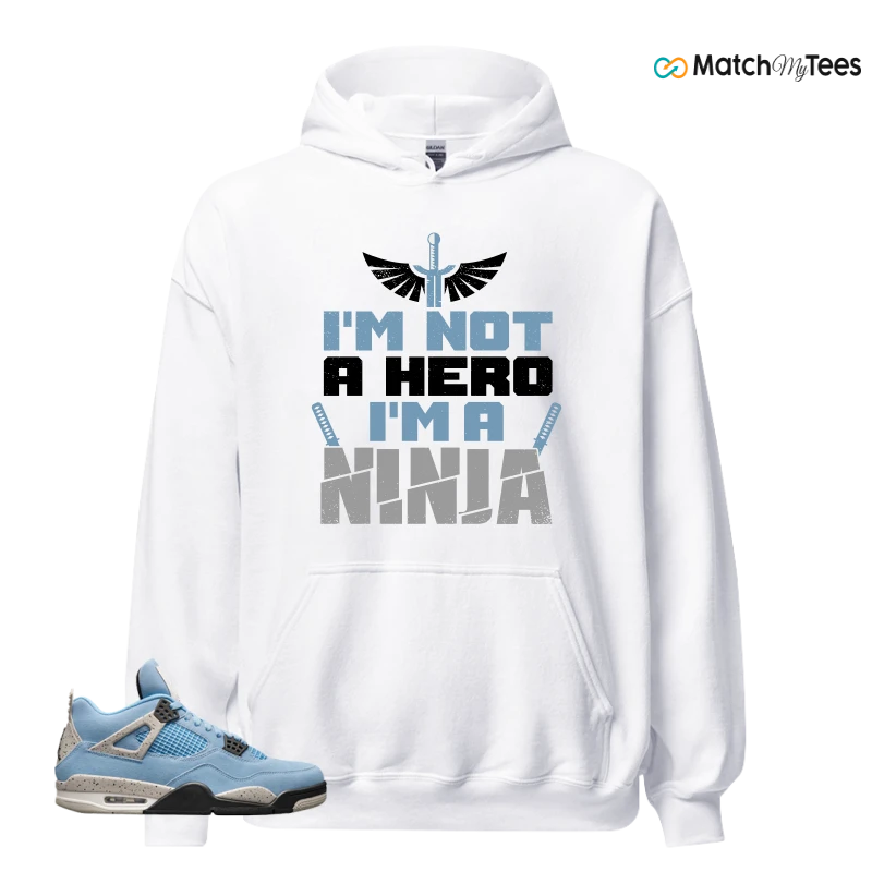 NIKE JORDAN 4 RETRO UNIVERSITY BLUE SNEAKER Matching Tees hoodie