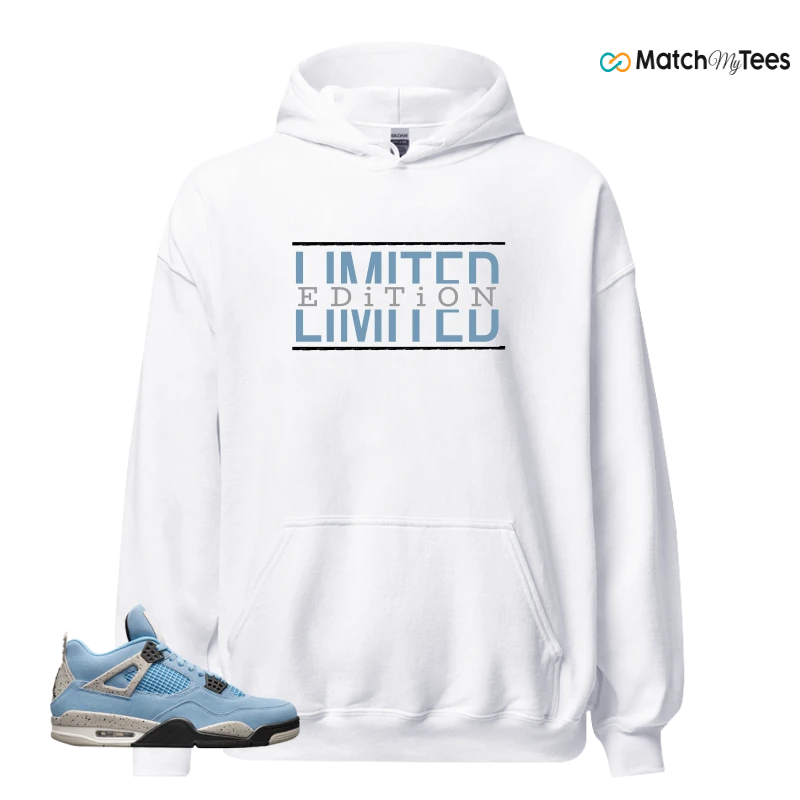 NIKE JORDAN 4 RETRO UNIVERSITY BLUE SNEAKER Matching Tees Hoodie for Men
