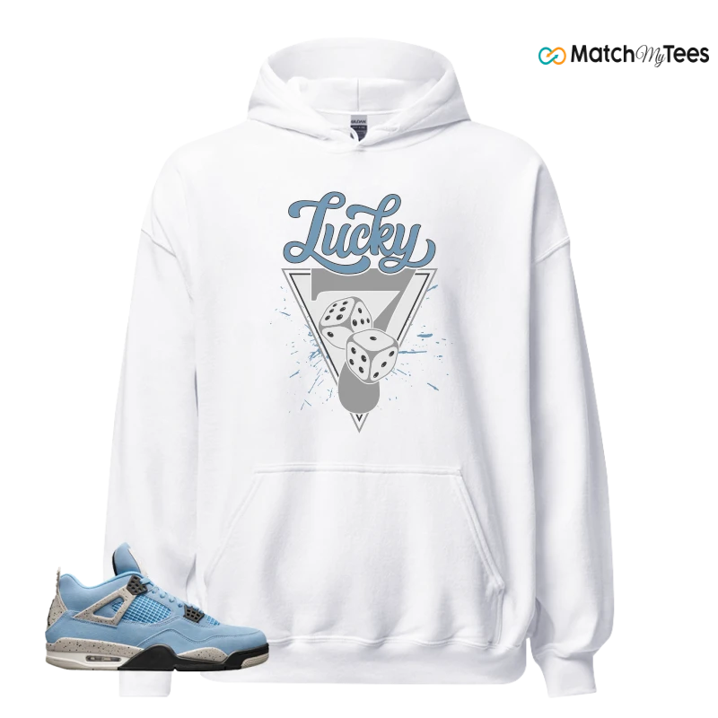 NIKE JORDAN 4 RETRO UNIVERSITY BLUE SNEAKER Matching Tees hoodie