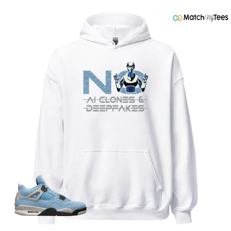NIKE JORDAN 4 RETRO UNIVERSITY BLUE SNEAKER Matching Tees hoodie