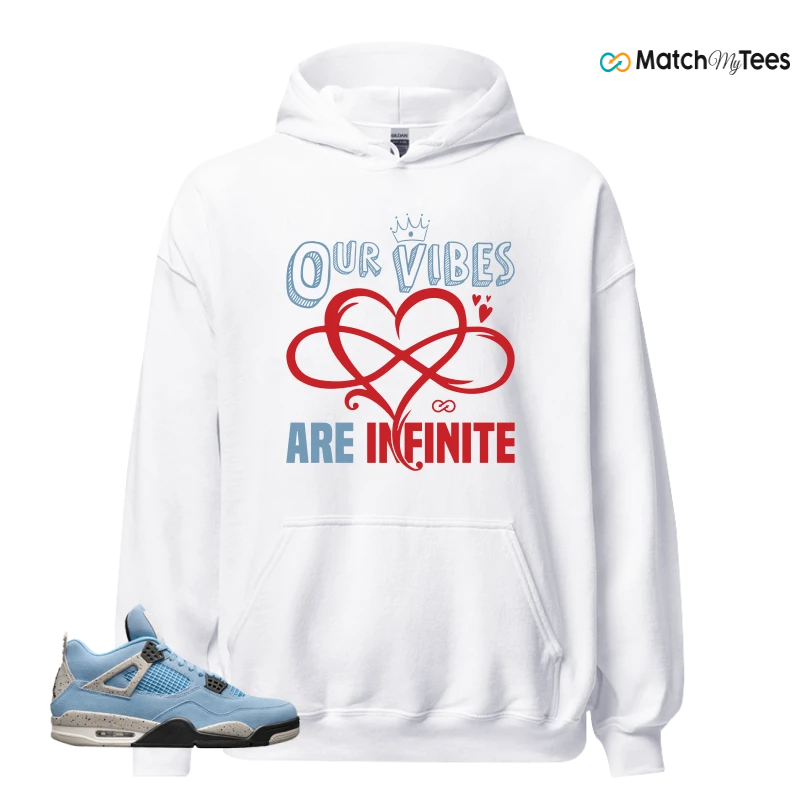 NIKE JORDAN 4 RETRO UNIVERSITY BLUE SNEAKER Matching Tees hoodie