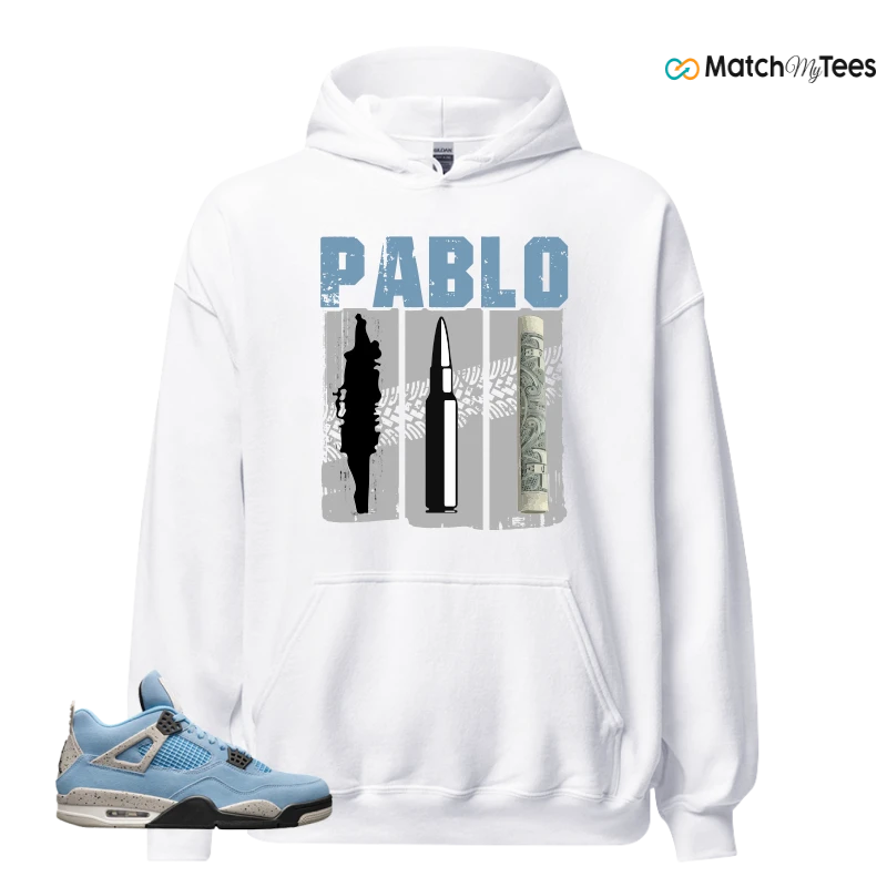 NIKE JORDAN 4 RETRO UNIVERSITY BLUE SNEAKER Matching Tees hoodie