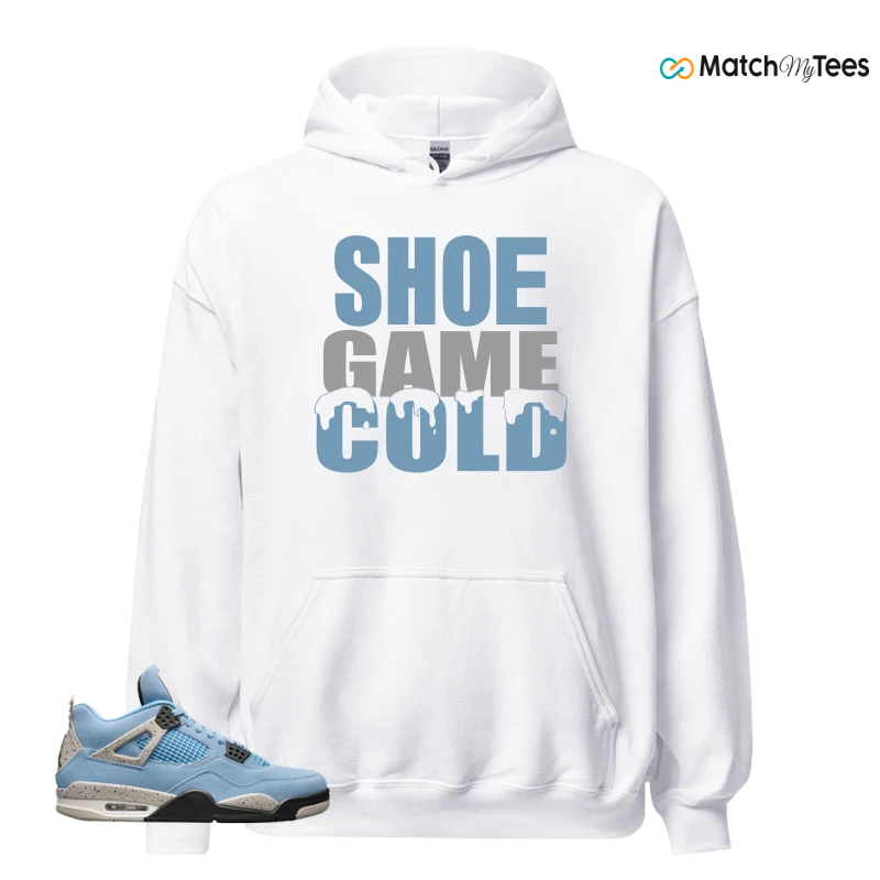 NIKE JORDAN 4 RETRO UNIVERSITY BLUE SNEAKER Matching Tees hoodie