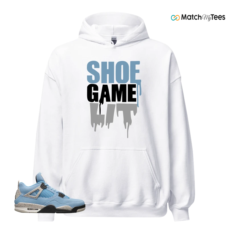 NIKE JORDAN 4 RETRO UNIVERSITY BLUE SNEAKER Matching Tees hoodie