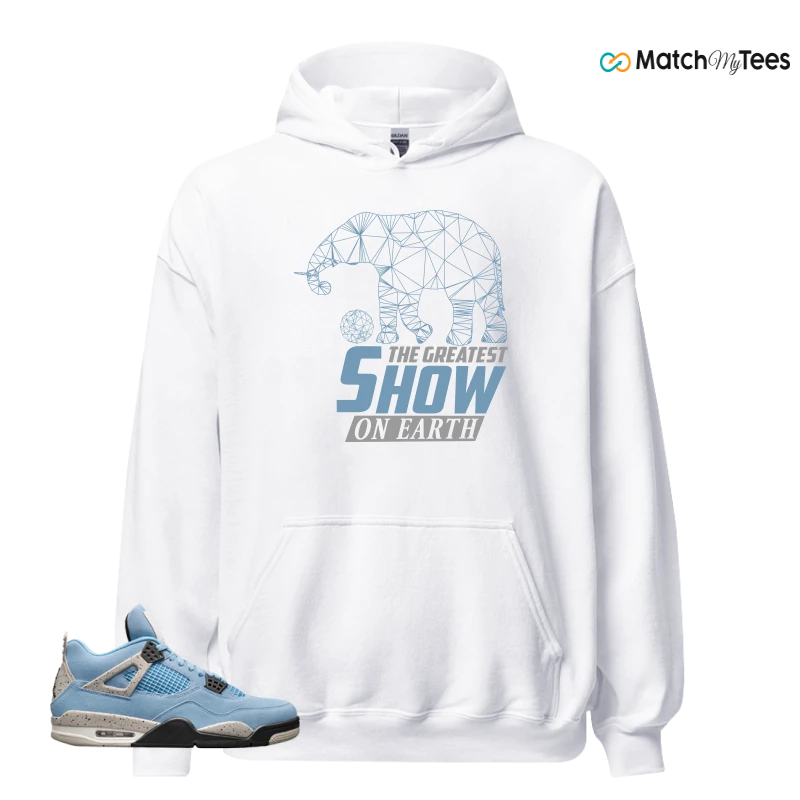 NIKE JORDAN 4 RETRO UNIVERSITY BLUE SNEAKER Matching Tees hoodie