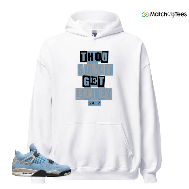 NIKE JORDAN 4 RETRO UNIVERSITY BLUE SNEAKER Matching Tees hoodie