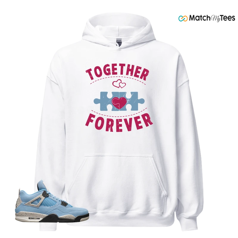 NIKE JORDAN 4 RETRO UNIVERSITY BLUE SNEAKER Matching Tees hoodie