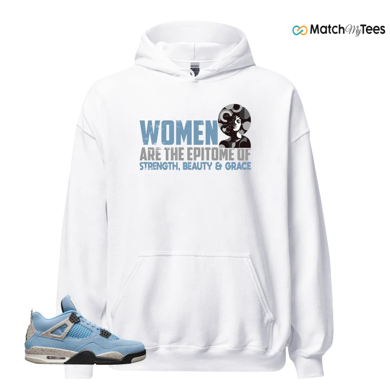 NIKE JORDAN 4 RETRO UNIVERSITY BLUE SNEAKER Matching Tees hoodie