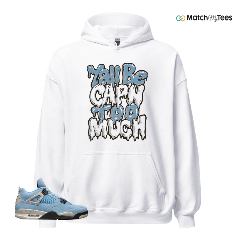 NIKE JORDAN 4 RETRO UNIVERSITY BLUE SNEAKER Matching Tees Hoodie for Men