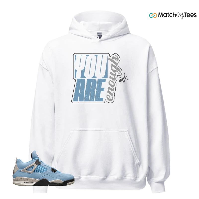 NIKE JORDAN 4 RETRO UNIVERSITY BLUE SNEAKER Matching Tees hoodie