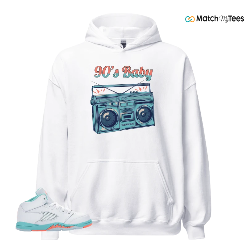NIKE JORDAN 5 RETRO LIGHT AQUA (TD) SNEAKER Matching Tees hoodie