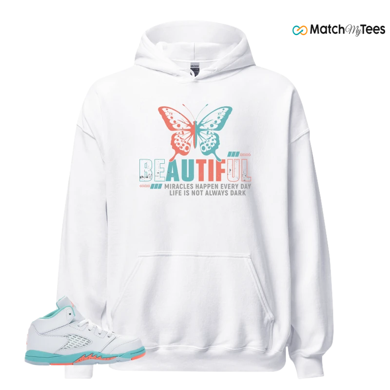 NIKE JORDAN 5 RETRO LIGHT AQUA (TD) SNEAKER Matching Tees hoodie