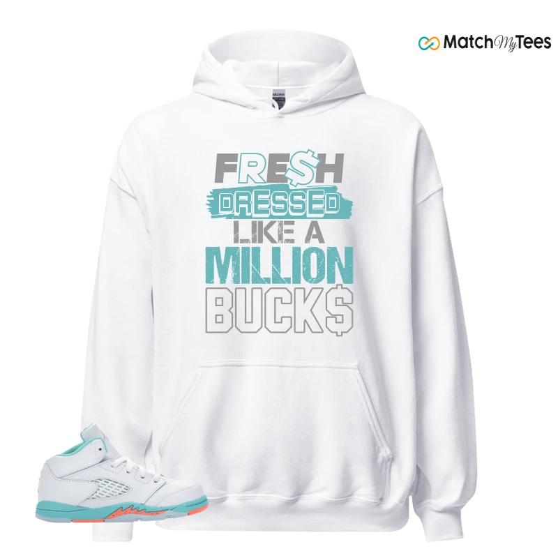 NIKE JORDAN 5 RETRO LIGHT AQUA (TD) SNEAKER Matching Tees hoodie