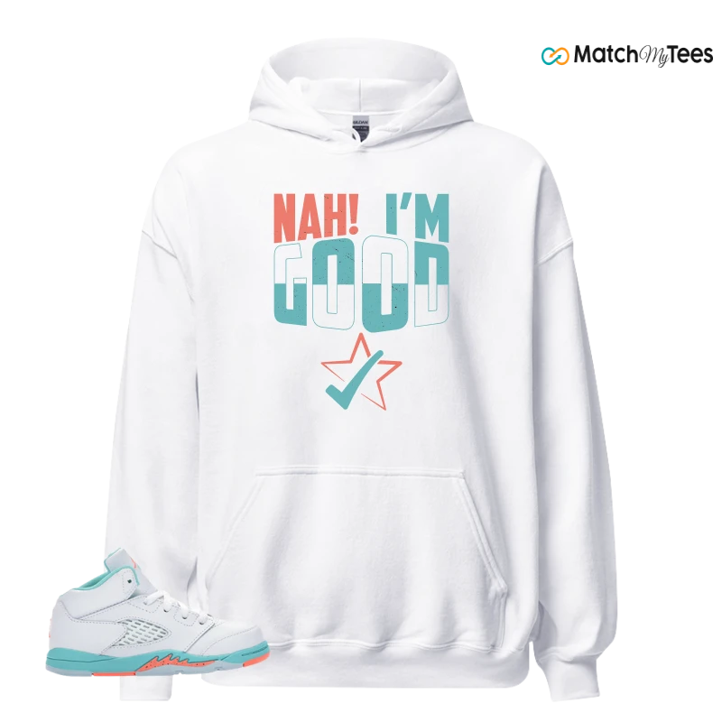 NIKE JORDAN 5 RETRO LIGHT AQUA (TD) SNEAKER Matching Tees hoodie