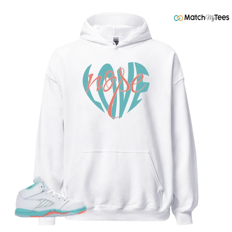 NIKE JORDAN 5 RETRO LIGHT AQUA (TD) SNEAKER Matching Tees hoodie