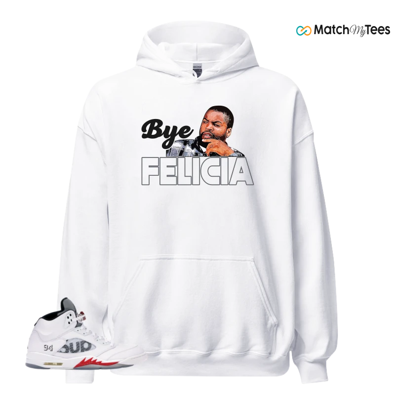 NIKE JORDAN 5 RETRO SUPREME WHITE SNEAKER Matching Tees hoodie