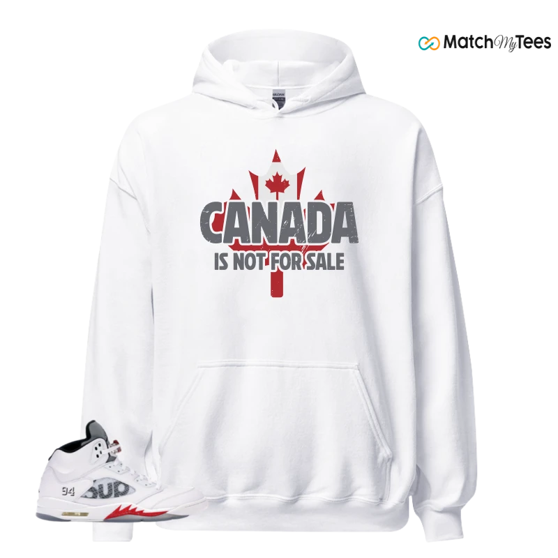 NIKE JORDAN 5 RETRO SUPREME WHITE SNEAKER Matching Tees hoodie