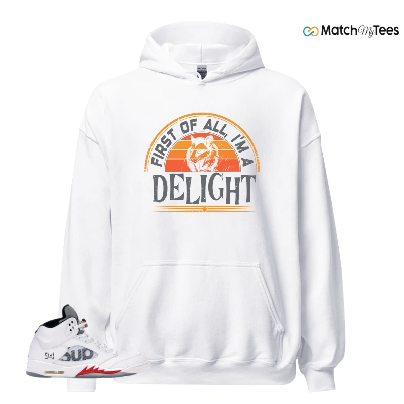 NIKE JORDAN 5 RETRO SUPREME WHITE SNEAKER Matching Tees hoodie
