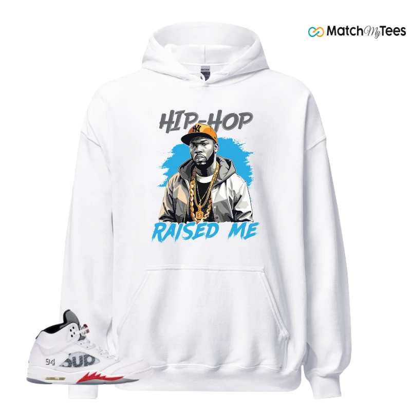 NIKE JORDAN 5 RETRO SUPREME WHITE SNEAKER Matching Tees hoodie