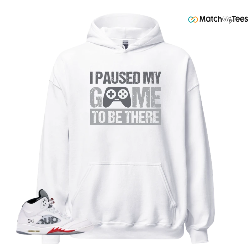 NIKE JORDAN 5 RETRO SUPREME WHITE SNEAKER Matching Tees hoodie