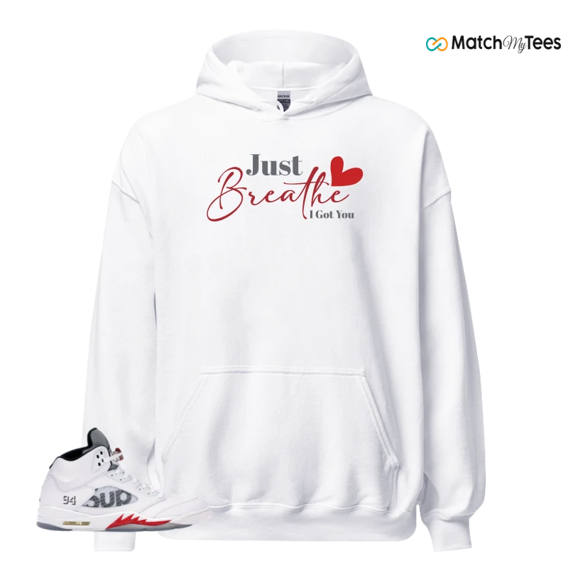 NIKE JORDAN 5 RETRO SUPREME WHITE SNEAKER Matching Tees hoodie