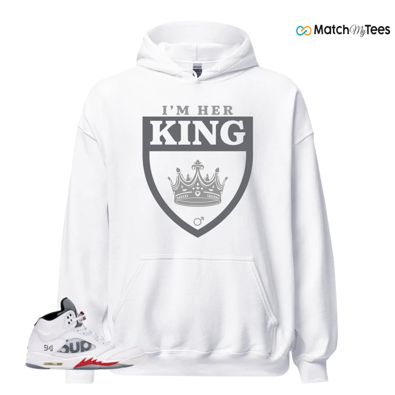 NIKE JORDAN 5 RETRO SUPREME WHITE SNEAKER Matching Tees hoodie