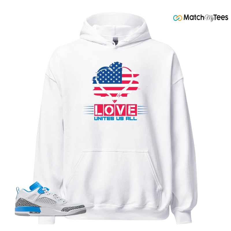 NIKE JORDAN SPIZIKE LOW UNC SNEAKER Matching Tees hoodie