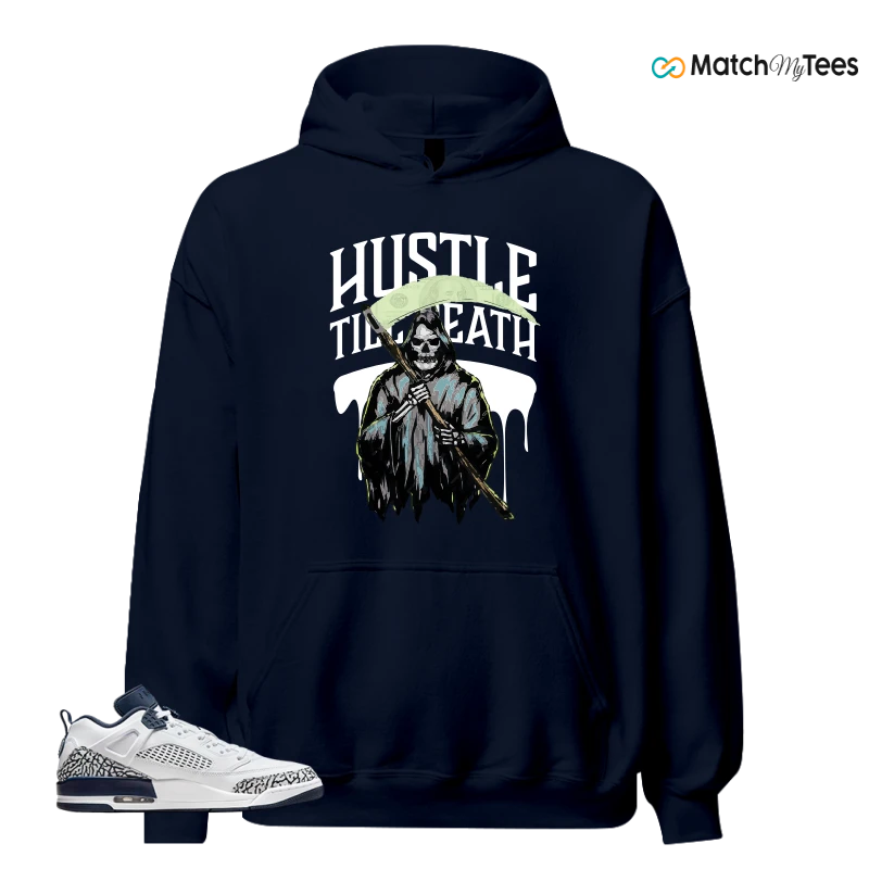 NIKE JORDAN SPIZIKE LOW WHITE OBSIDIAN SNEAKER Matching Tees hoodie
