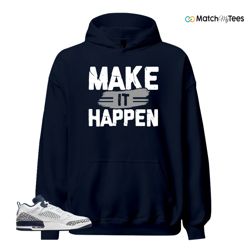NIKE JORDAN SPIZIKE LOW WHITE OBSIDIAN SNEAKER Matching Tees hoodie
