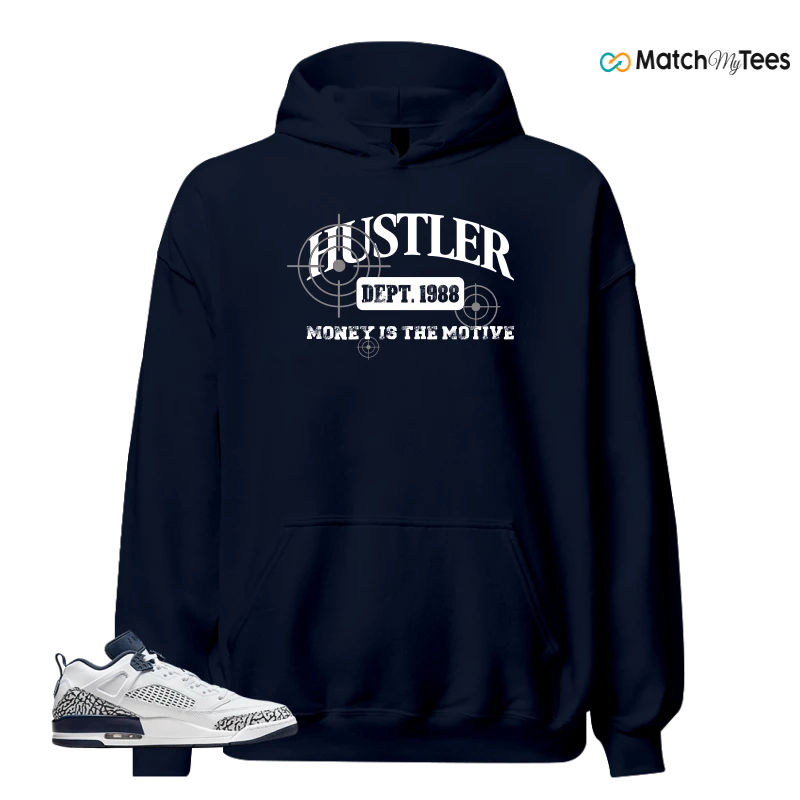 NIKE JORDAN SPIZIKE LOW WHITE OBSIDIAN SNEAKER Matching Tees hoodie
