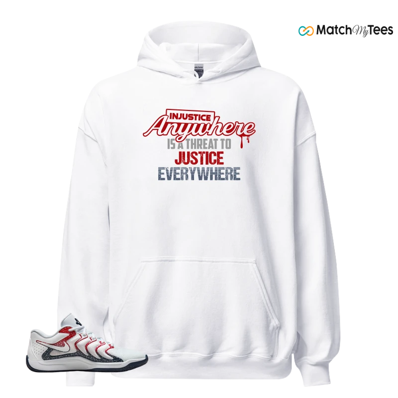 NIKE KD 17 USA WHITE UNIVERSITY RED OBSIDIAN SNEAKER Matching Tees hoodie