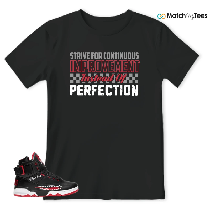 EWING ATHLETICS 33 HI BLACK RED WHITE SHARK SNEAKER Matching Tees t-shirt
