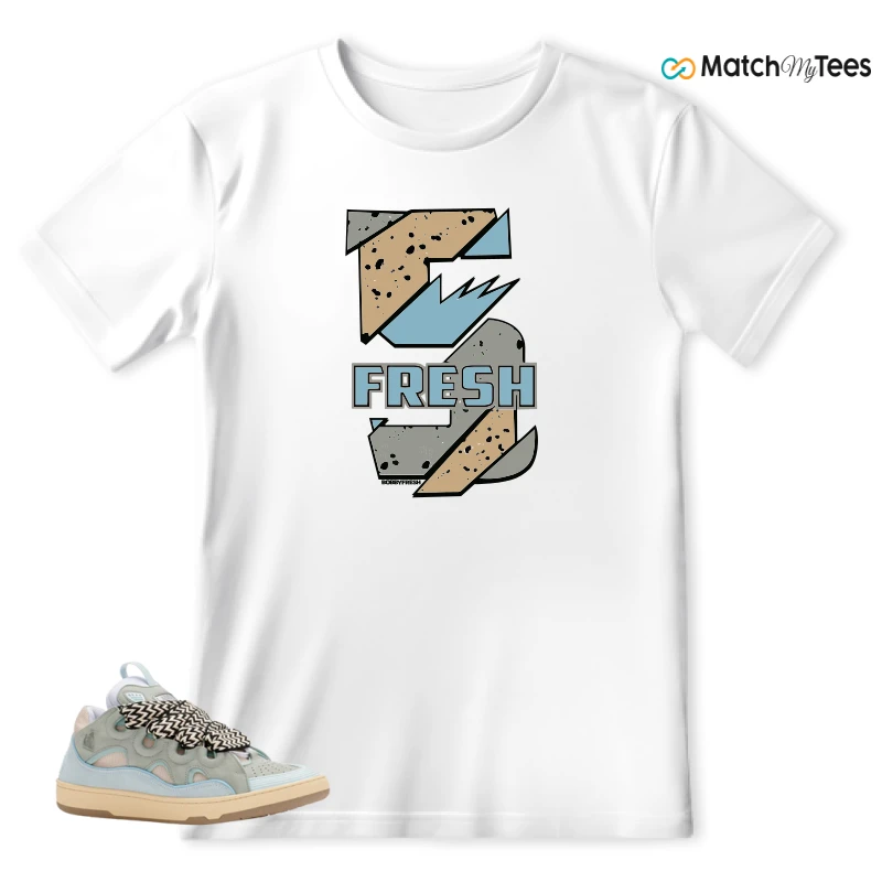 LANVIN LEATHER CURB LIGHT BLUE GUM (WOMEN'S) SNEAKER Matching Tees T-shirt for Men