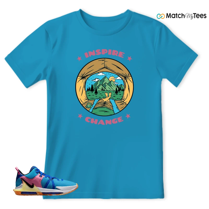 LEBRON WITNESS 7: LEBRON JAMES X NIKE LEBRON WITNESS TEAM RED/JADE SNEAKER Matching Tees t-shirt