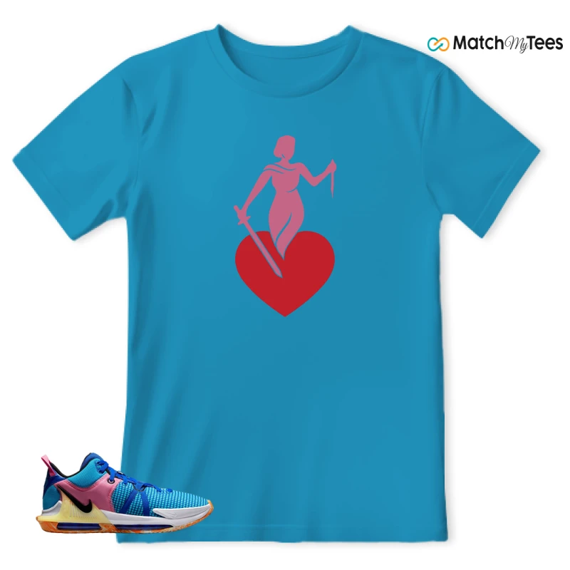 LEBRON WITNESS 7: LEBRON JAMES X NIKE LEBRON WITNESS TEAM RED/JADE SNEAKER Matching Tees t-shirt
