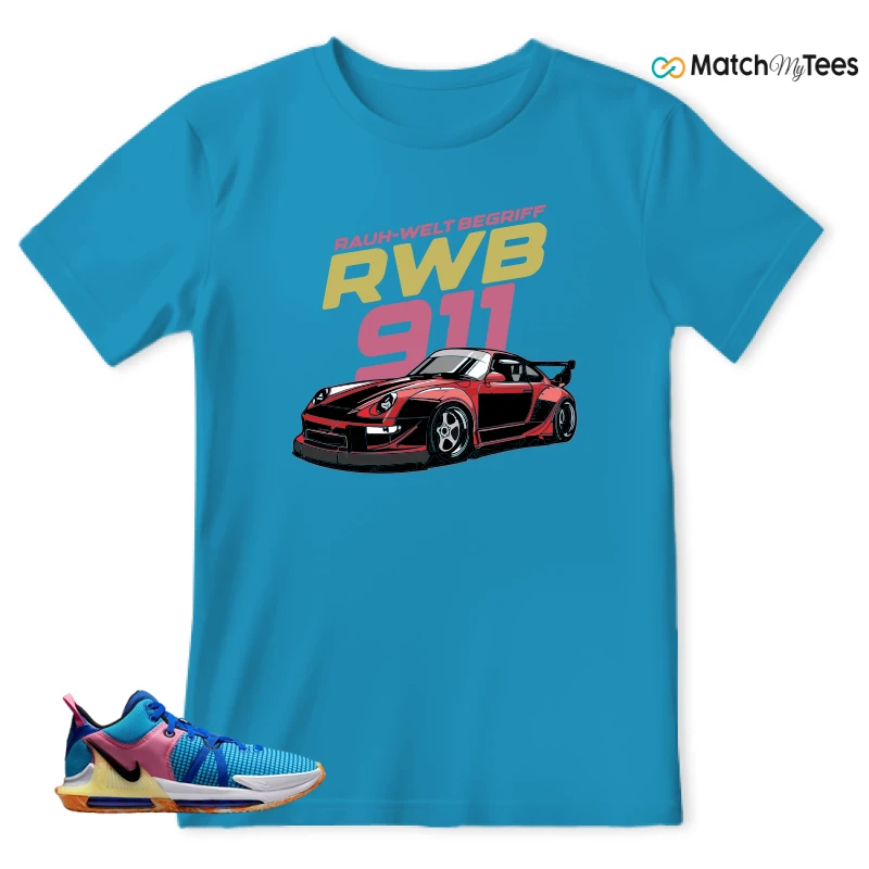 LEBRON WITNESS 7: LEBRON JAMES X NIKE LEBRON WITNESS TEAM RED/JADE SNEAKER Matching Tees t-shirt
