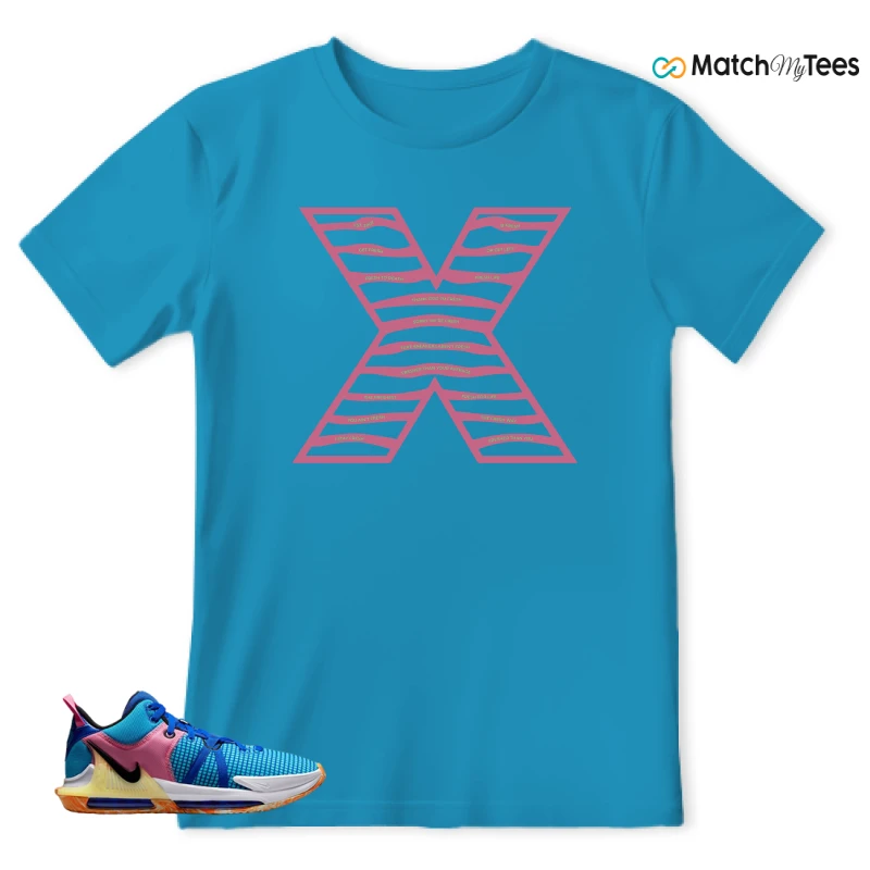 LEBRON WITNESS 7: LEBRON JAMES X NIKE LEBRON WITNESS TEAM RED/JADE SNEAKER Matching Tees t-shirt