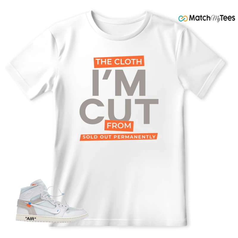 NEKE AIR JORDAN 1 RETRO HIGH OG VIRGIL ABLOH ARCHIVE ALASKA SNEAKER/WHITE/WHITE matching T-shirt