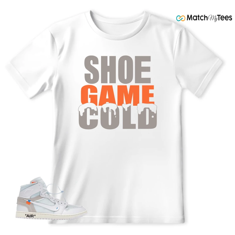NEKE AIR JORDAN 1 RETRO HIGH OG VIRGIL ABLOH ARCHIVE ALASKA SNEAKER/WHITE/WHITE matching T-shirt