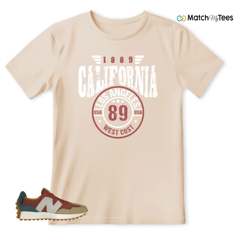 NEW BALANCE 327 BORDEAUX TEAL SNEAKER Matching Tees t-shirt
