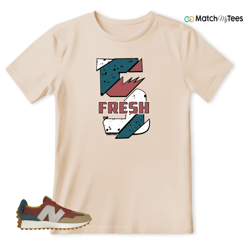 NEW BALANCE 327 BORDEAUX TEAL SNEAKER Matching Tees t-shirt