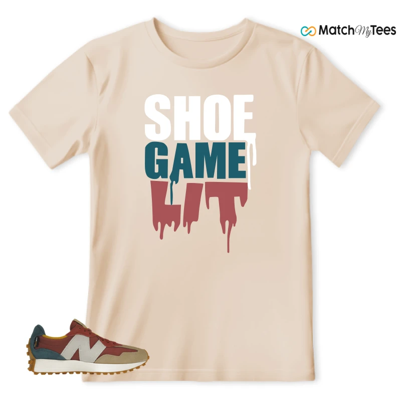 NEW BALANCE 327 BORDEAUX TEAL SNEAKER Matching Tees t-shirt
