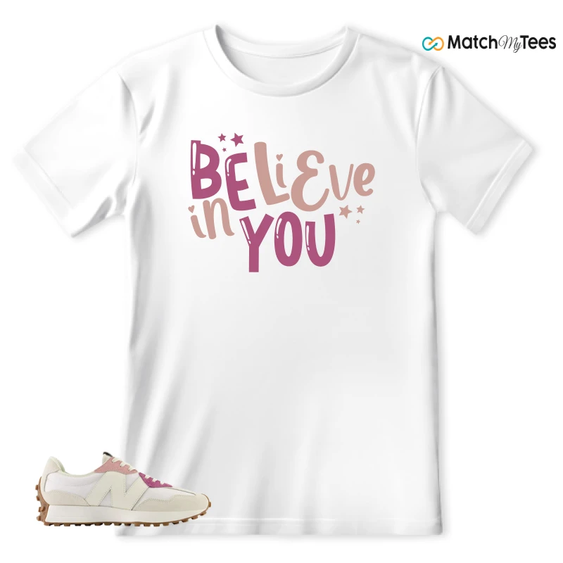 NEW BALANCE 327 CALIA WHITE PINK PINK SNEAKER Matching Tees t-shirt