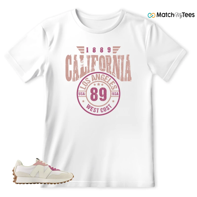 NEW BALANCE 327 CALIA WHITE PINK PINK SNEAKER Matching Tees t-shirt