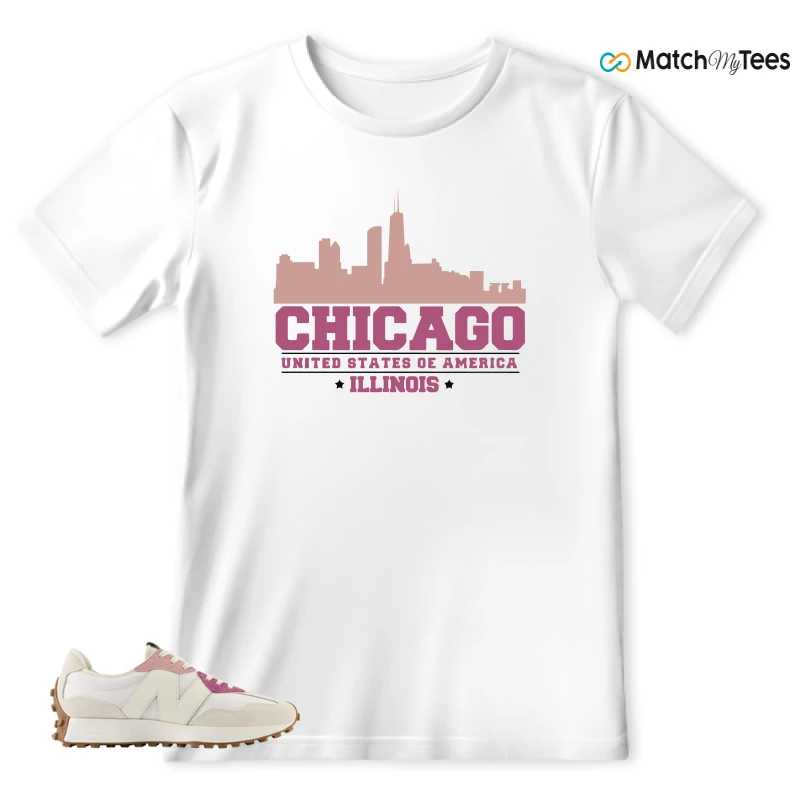 NEW BALANCE 327 CALIA WHITE PINK PINK SNEAKER Matching Tees T-shirt for Men