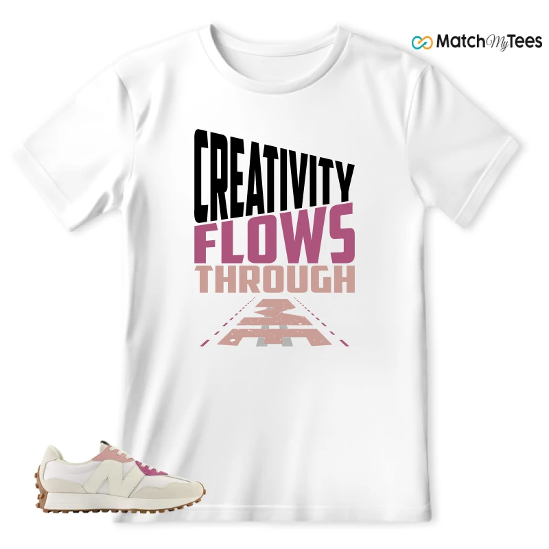 NEW BALANCE 327 CALIA WHITE PINK PINK SNEAKER Matching Tees t-shirt