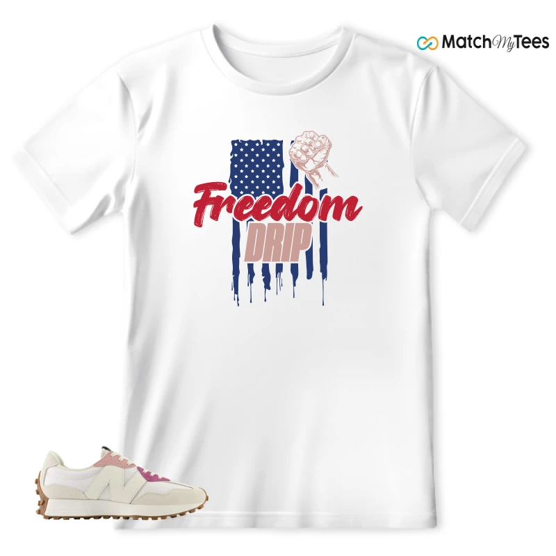NEW BALANCE 327 CALIA WHITE PINK PINK SNEAKER Matching Tees T-shirt for Men