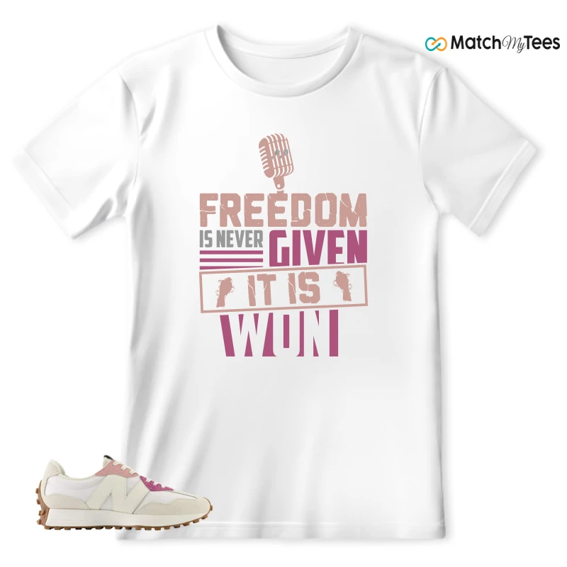 NEW BALANCE 327 CALIA WHITE PINK PINK SNEAKER Matching Tees T-shirt for Men
