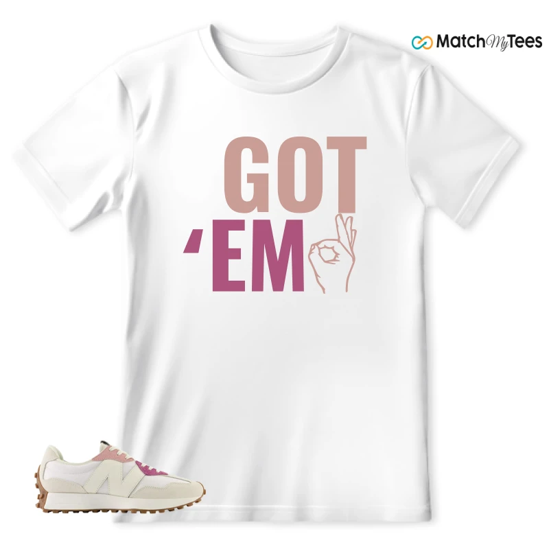 NEW BALANCE 327 CALIA WHITE PINK PINK SNEAKER Matching Tees t-shirt