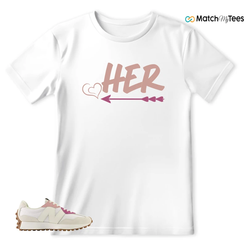 NEW BALANCE 327 CALIA WHITE PINK PINK SNEAKER Matching Tees t-shirt